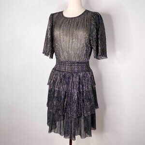Sugar Lips - Silver Glitter Tiered Dress